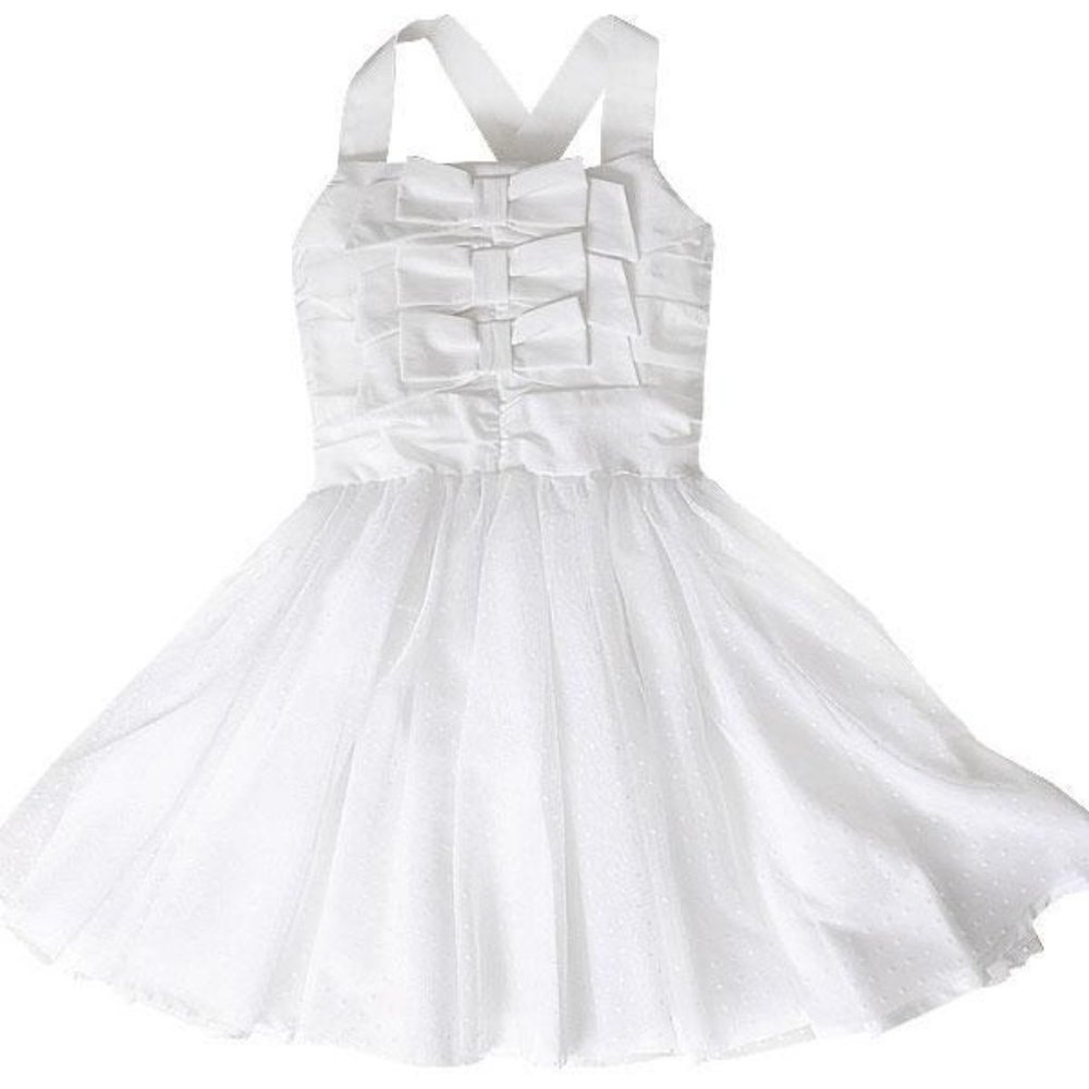 Jottum Girls Stony White Bow Dress